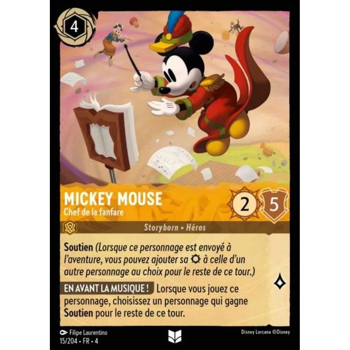 Mickey Mouse, Marching Band Leader - 15/204 - URR - The Return of Ursula - Uncommon - French