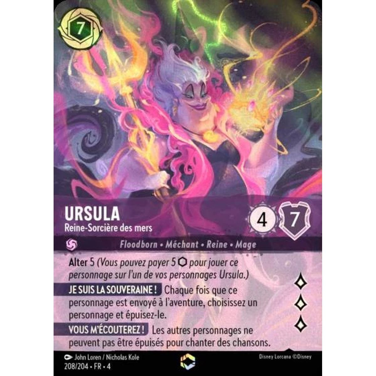 Item Ursula, Witch-Queen of the Seas - 208/204 - URR - The Return of Ursula - Enchanted - French