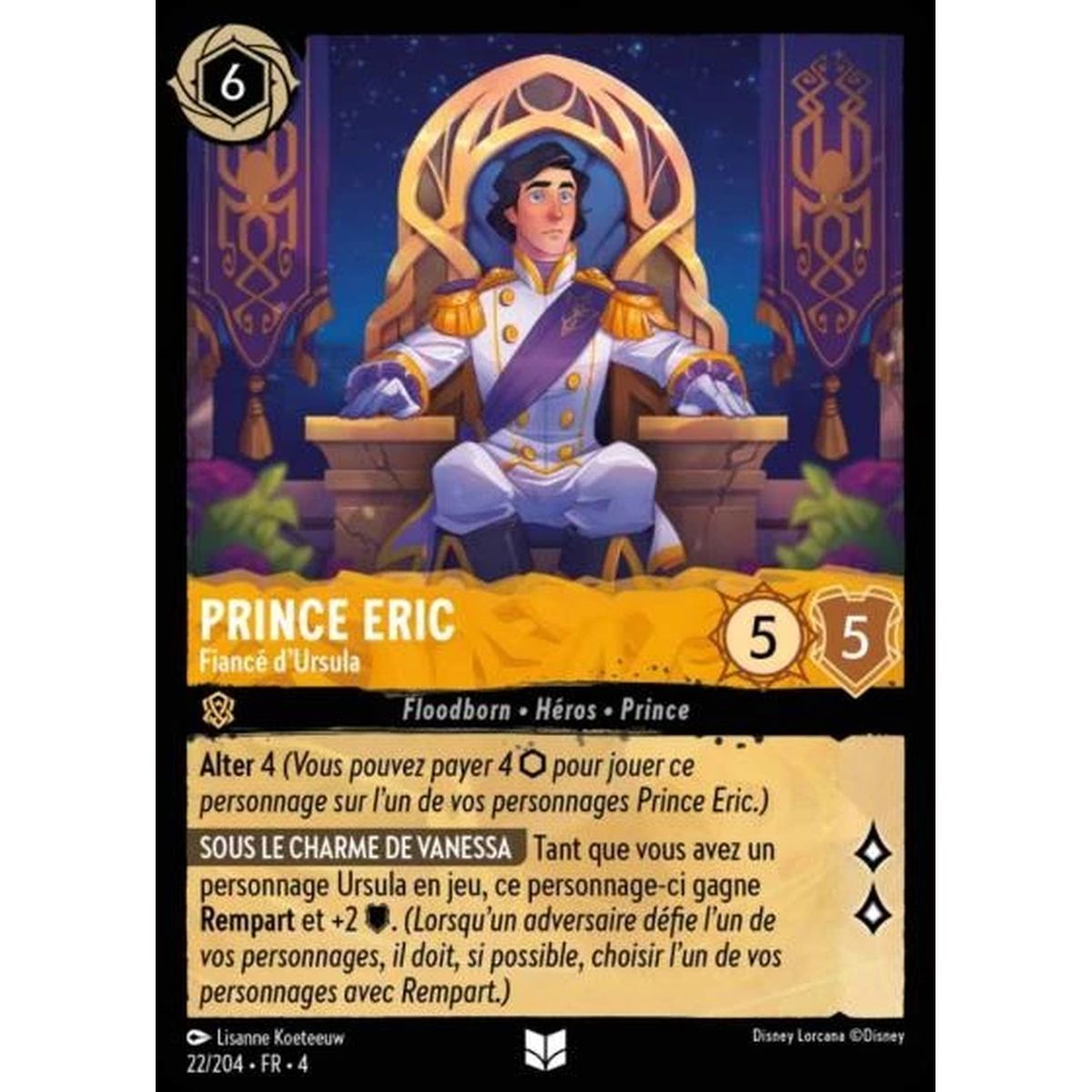 Item Prince Eric, Fiance of Ursula - 22/204 - URR - The Return of Ursula - Uncommon - French