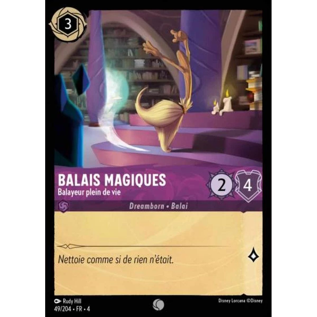 Item Magic brooms, Sweeper full of life - 49/204 - URR - The Return of Ursula - Brilliant - Premium - French