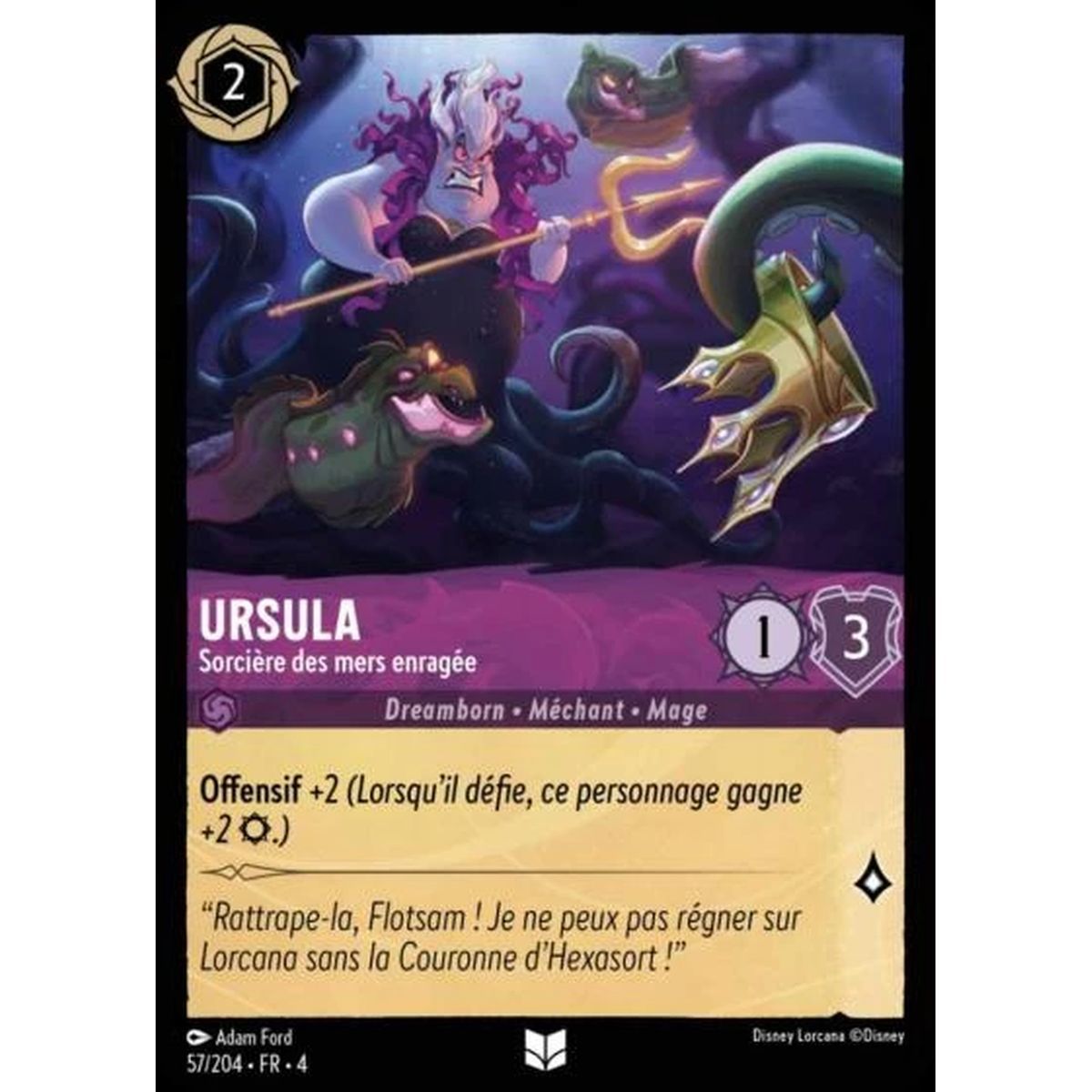 Ursula, Enraged Sea Witch - 57/204 - URR - The Return of Ursula - Uncommon - French