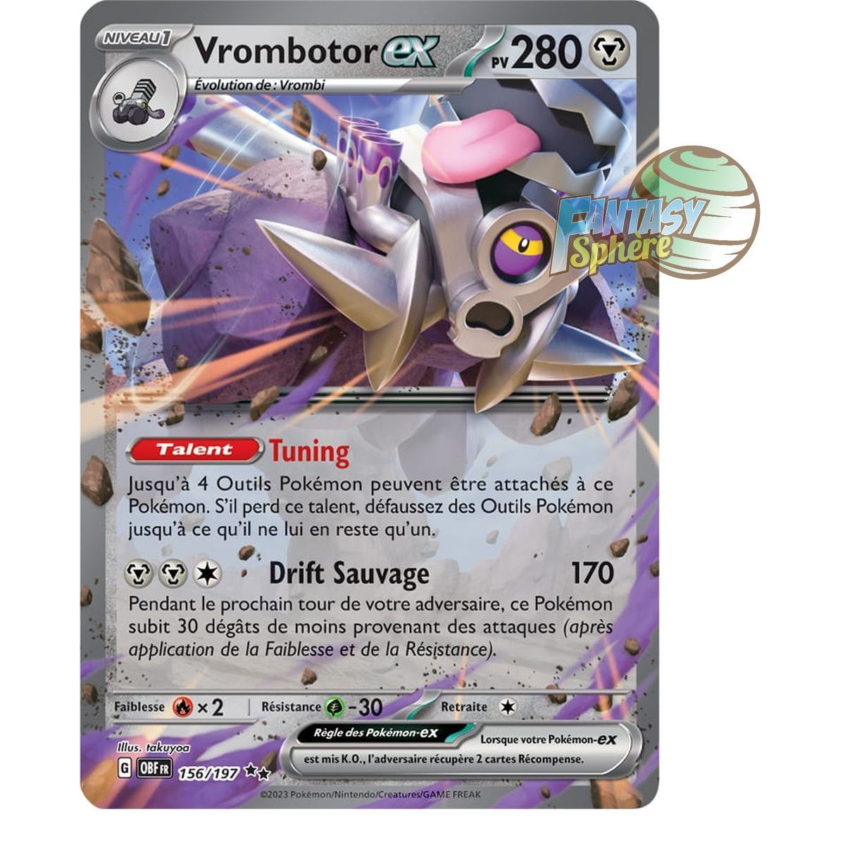 Vrombotor EX - Double Rare 156/197 - Scarlet and Violet Obsidian Flames