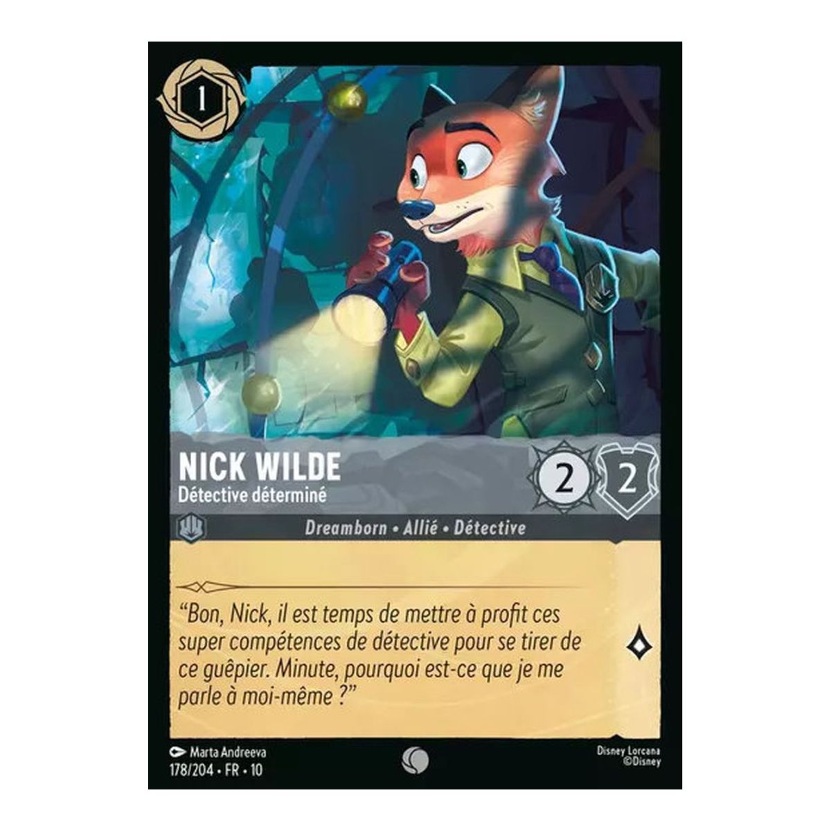 Nick Wilde, Determined Detective - 178/204 - WHW - Glimmers in the Depths - Common - French
