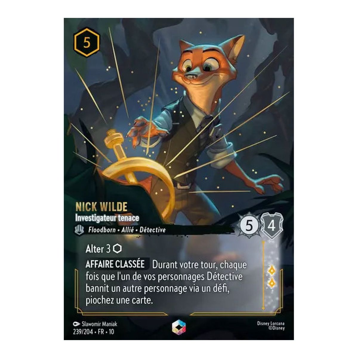 Nick Wilde, Tenacious Investigator - 239/204 - WHW - Glimmers in the Depths - Enchanted - French