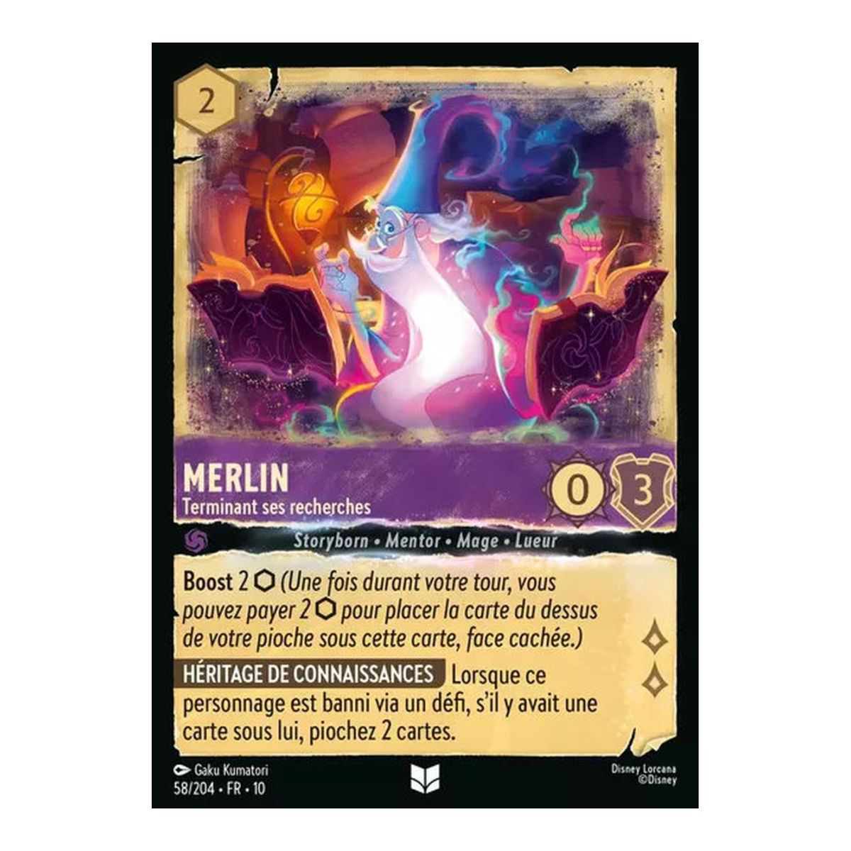 Merlin, Finishing His Research - 58/204 - WHW - Glimmers in the Depths - Uncommon - French