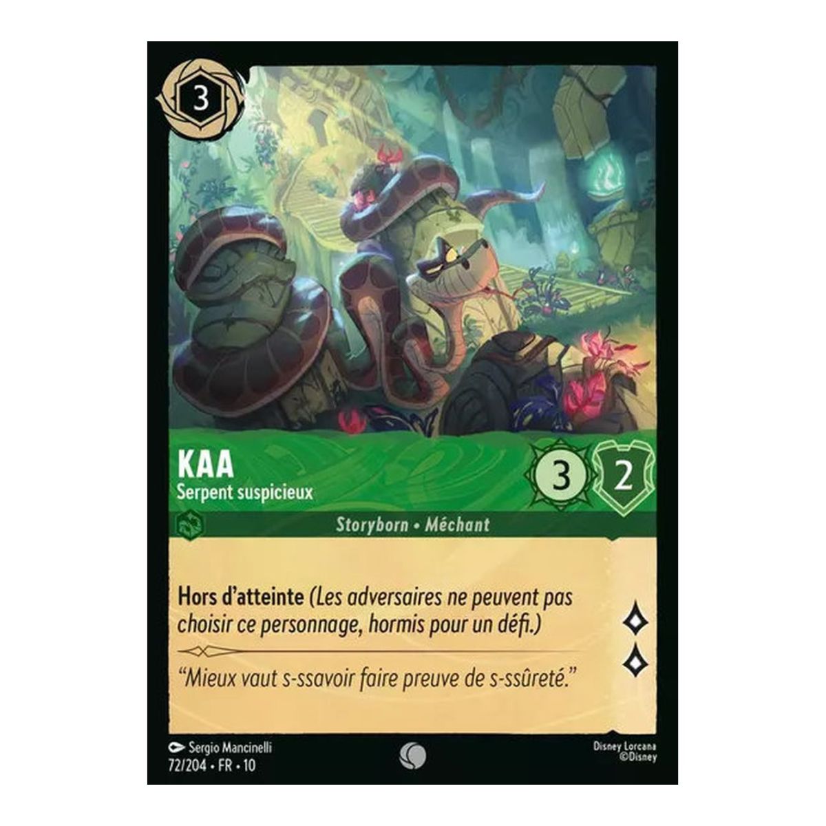 Kaa, Suspicious Serpent - 72/204 - WHW - Glimmers in the Depths - Glossy - Premium - French