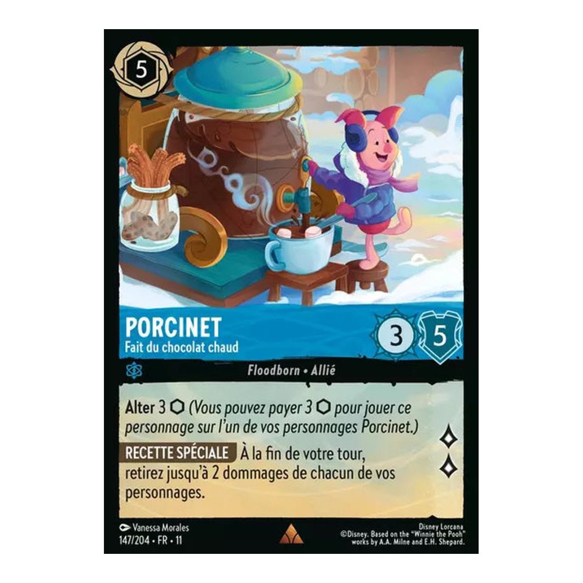 Piglet, Makes Hot Chocolate - 147/204 - WIN - Frostbite - Brilliant - Premium - French