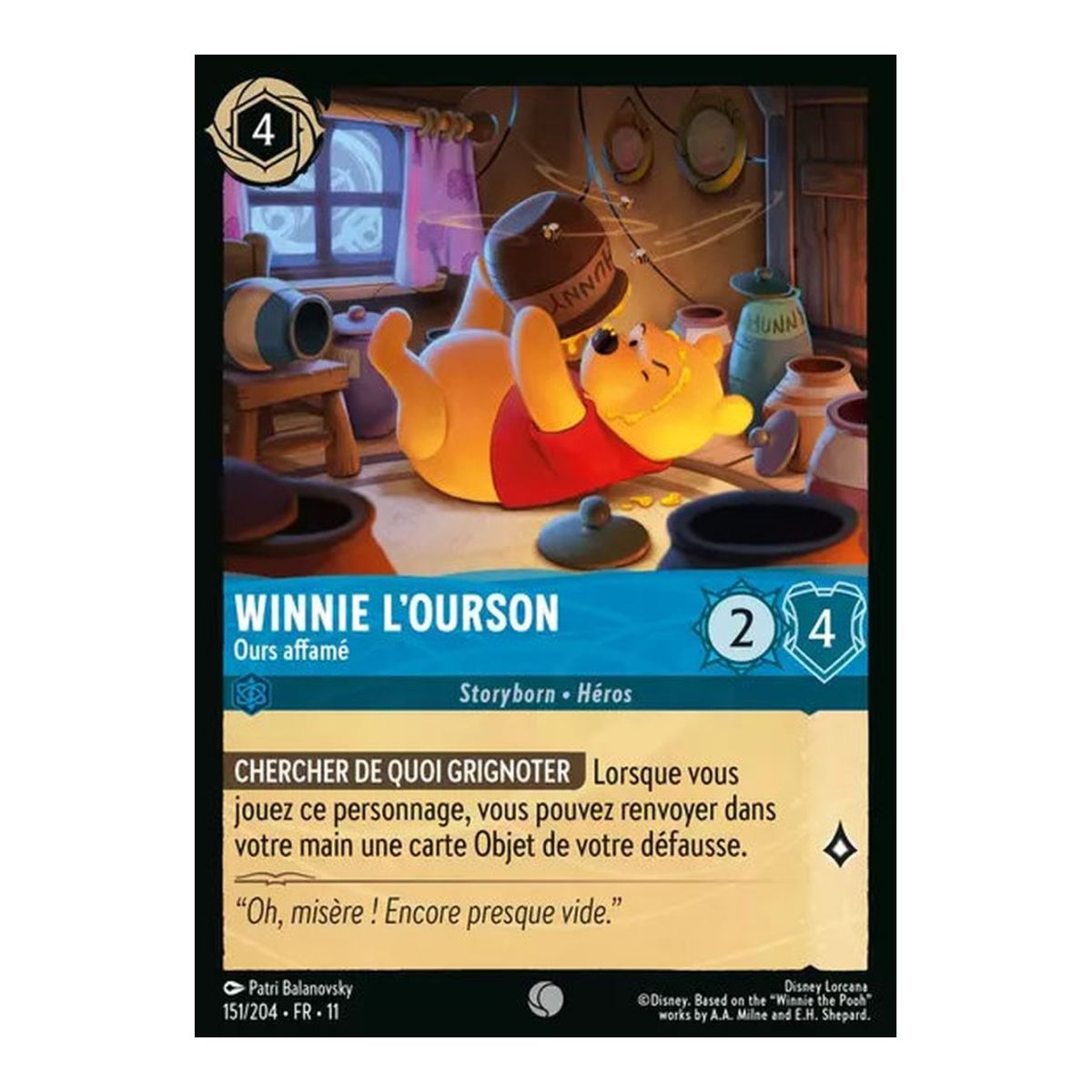 Winnie the Pooh, Hungry Bear - 151/204 - WIN - Frostbite - Shiny - Premium - French