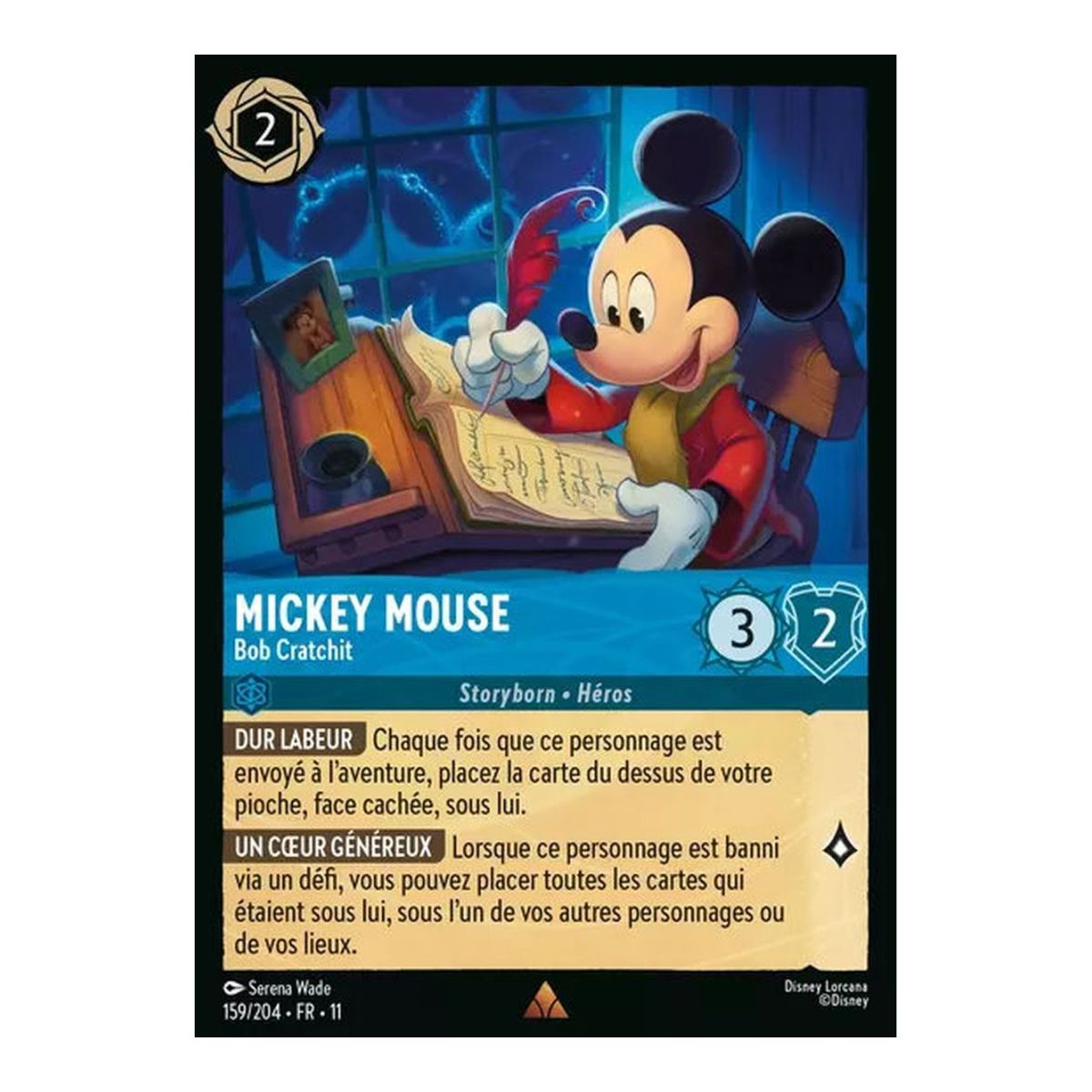 Mickey Mouse, Bob Cratchit - 159/204 - WIN - Frostbite - Rare - French