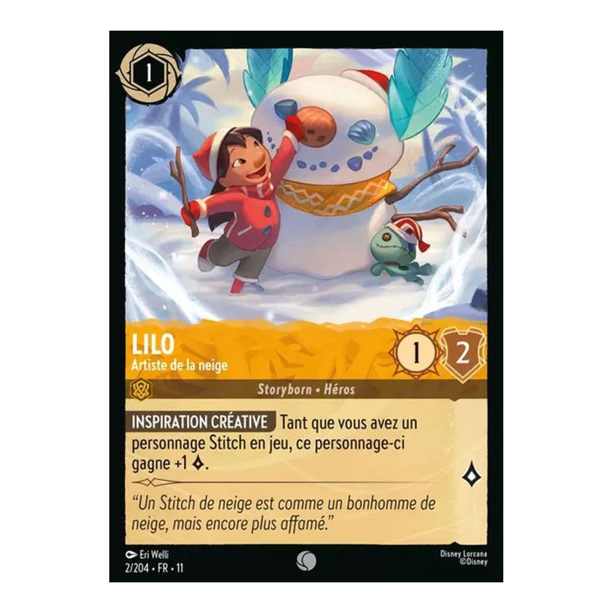 Lilo, Snow Artist - 2/204 - WIN - Frostbite - Brilliant - Premium - French