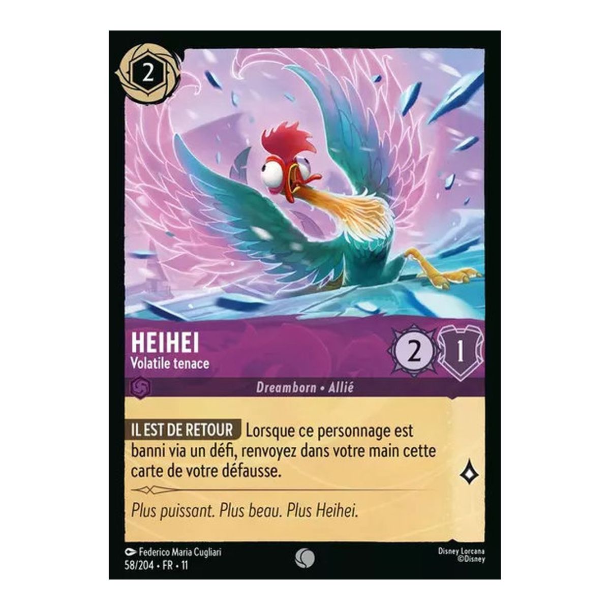 Heihei, Tenacious Volatile - 58/204 - WIN - Frost Spell - Common - French